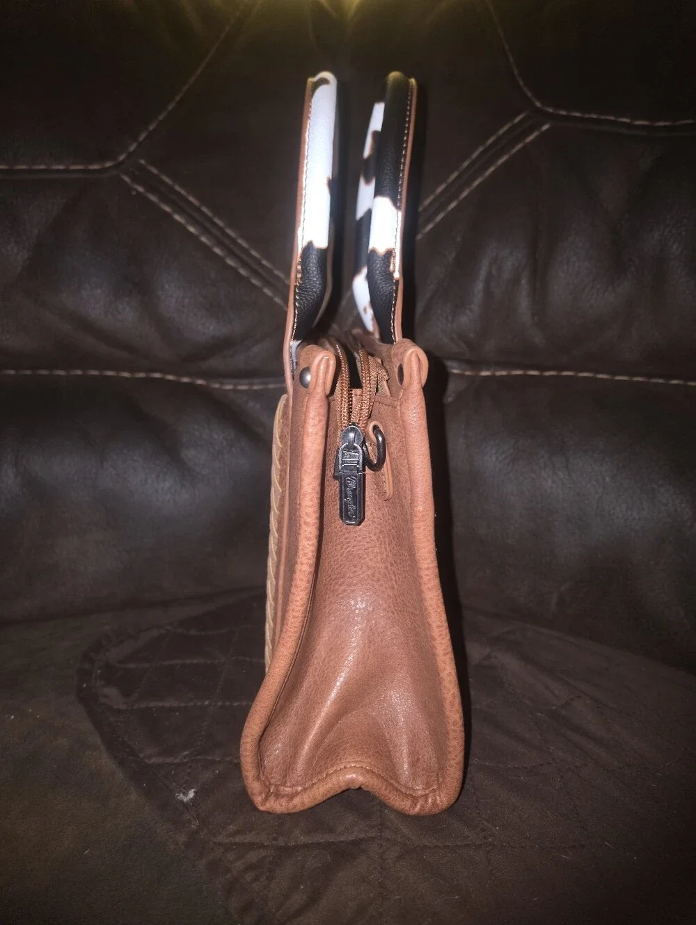 Wrangler Brown & White Cowhide-conceal/carry Purse